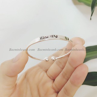 KIÊNG BẠC TRƠN KHẮC TÊN CHO BÉ FREESIZE