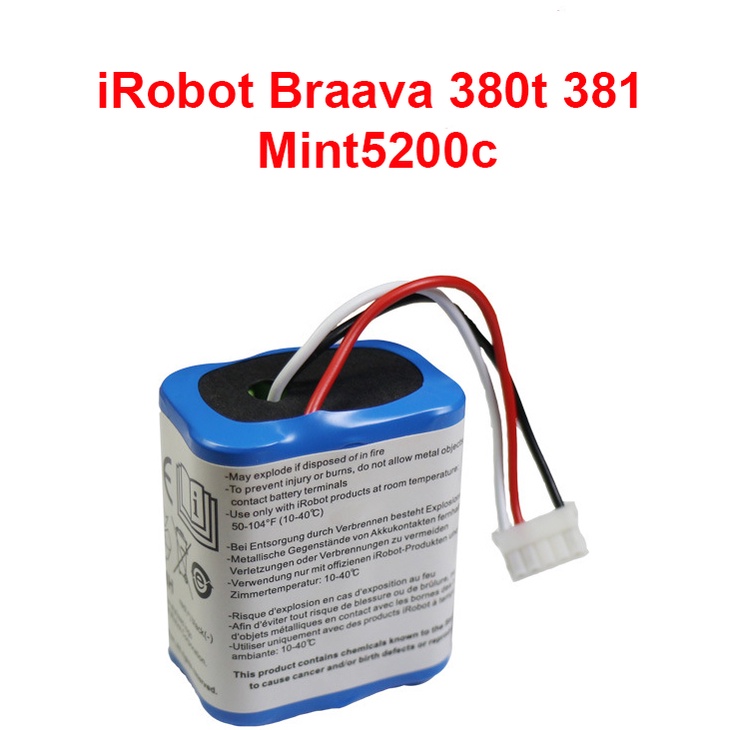 Pin robot hút bụi iRobot Braava 380t 381 Mint5200c 7.2v 2500mAh