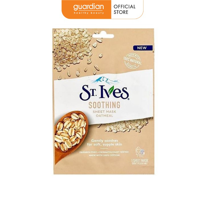 Mặt nạ yến mạch dưỡng da mềm mịn St. Ives Soothing Sheet Mask Oatmeal 23ml (1 miếng)