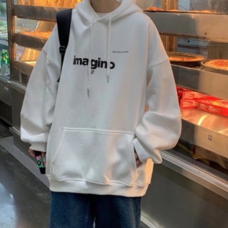 Áo hoodie lót nhung dáng rộng in chữ thời trang dành cho nam phong cách Hàn Quốc áo hoodie unisex thoải mái Cỡ M-5XL