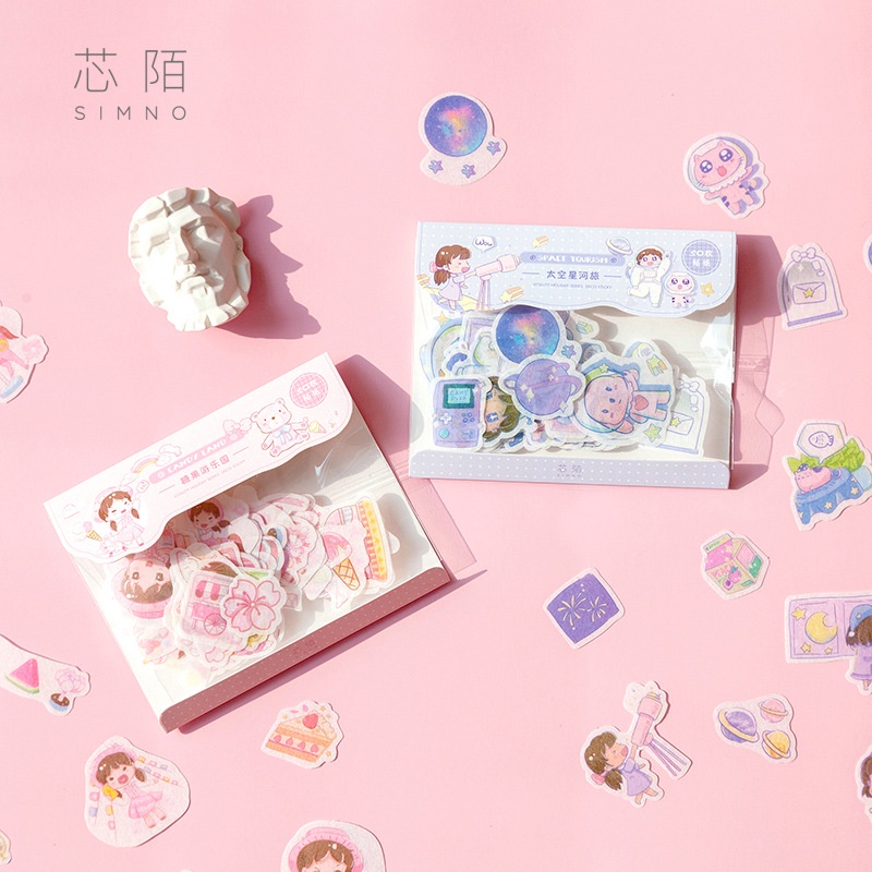 Gói 50 Nhãn dán sticker Công chúa nhỏ trang trí sổ tay bullet journal M552