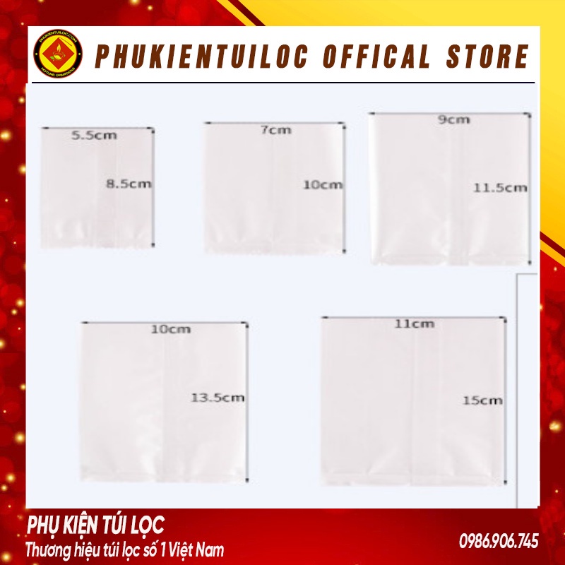 Set 100 Túi đựng bánh cookie/ bánh quy/ trà hoa nhiều kích thước- Phukientuiloc.com