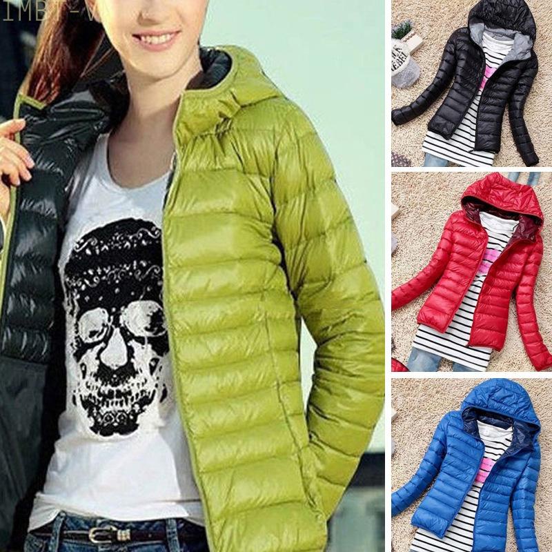IMBT~Winter Womens Slim Hooded Coat Zipper Trench Jacket Parka Outwear Overcoat 2021 hot sale new