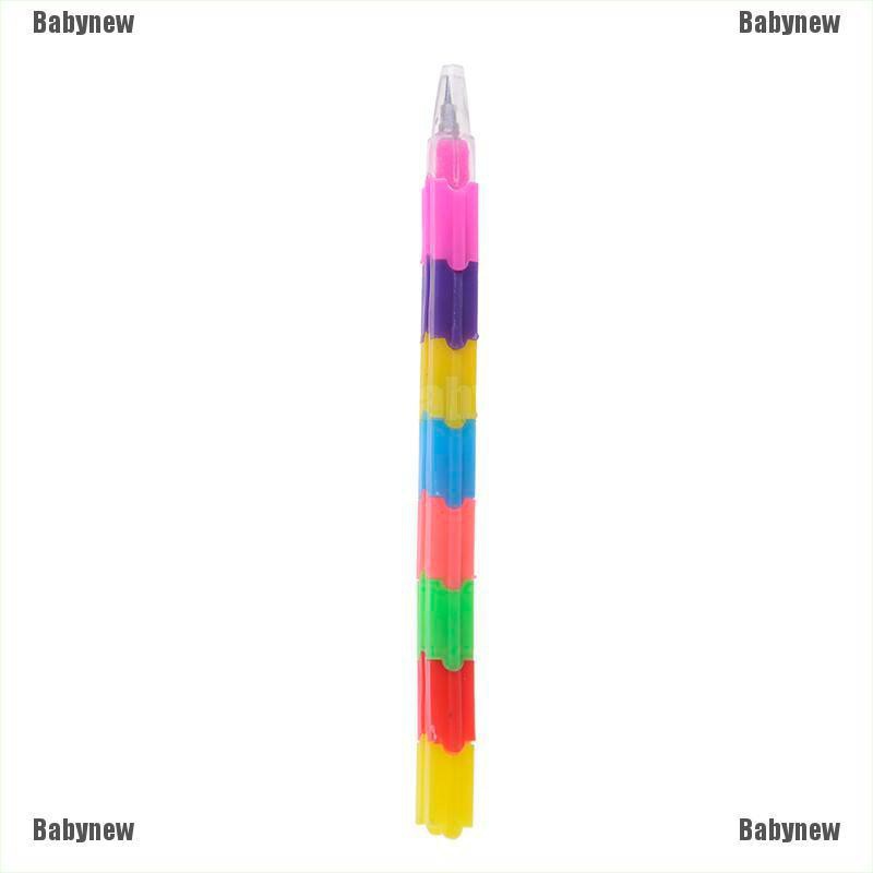Túi 4 cây bút chì 8 khúc màu sắc cầu vồng đa chức năng