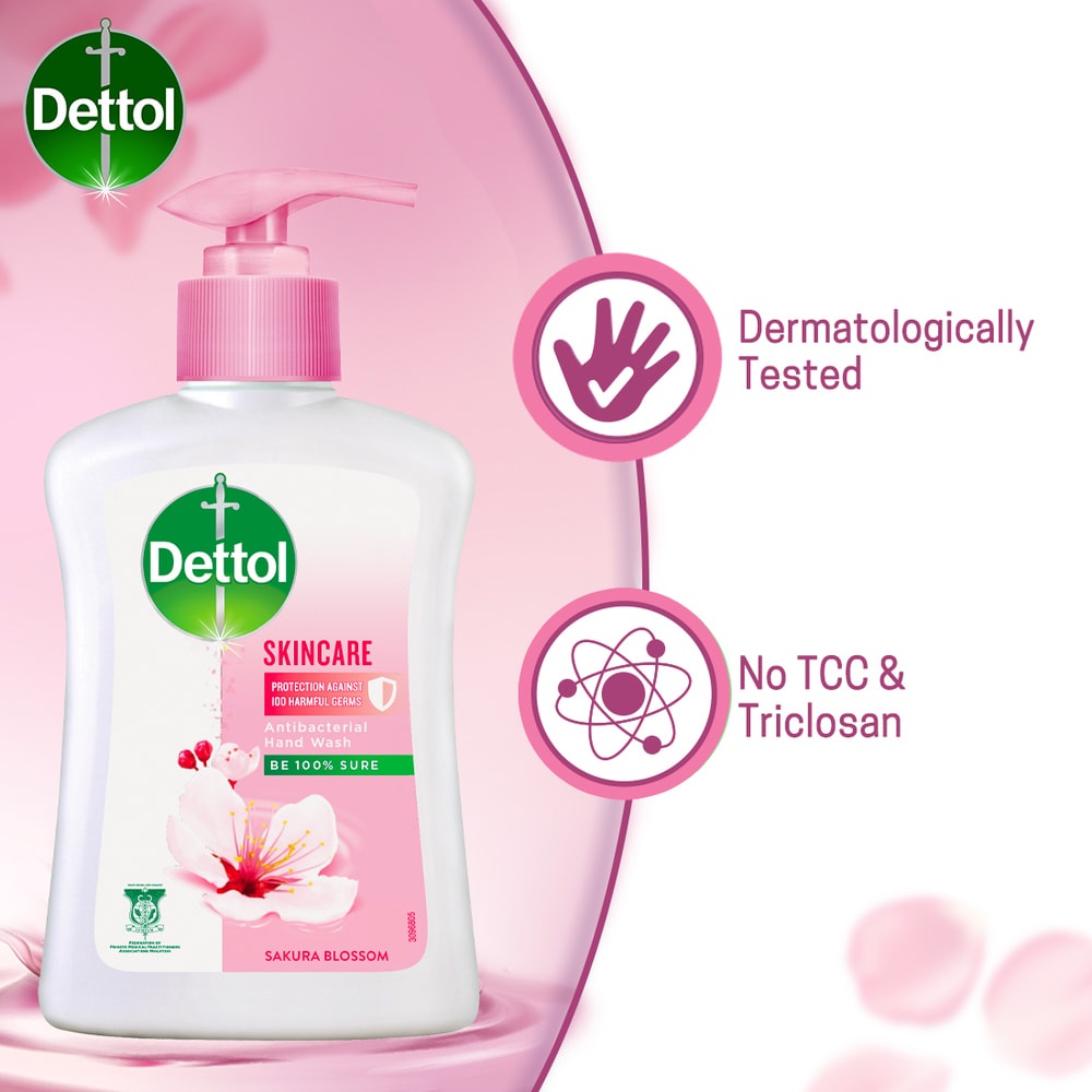 Nước Rửa Tay Dettol Kháng Khuẩn Chăm Sóc Da Skincare Sakura Blossom 250g