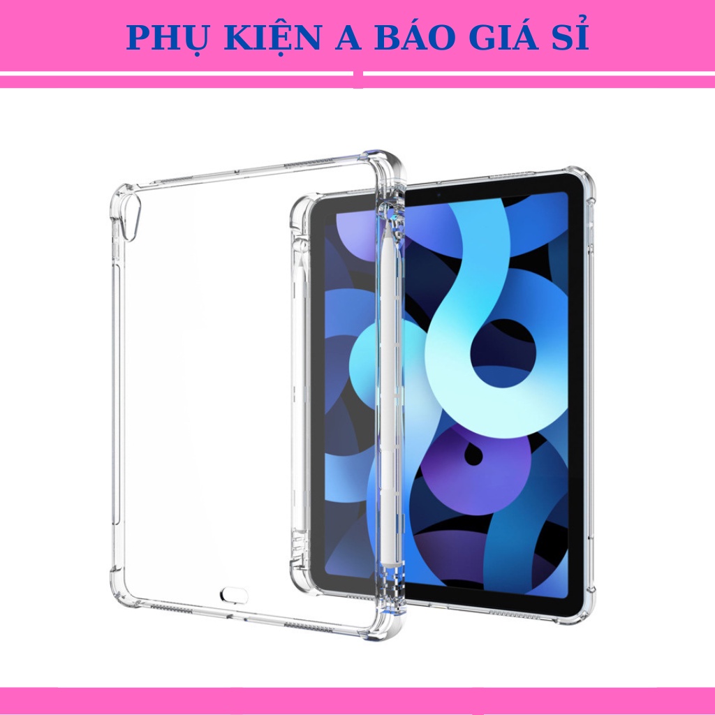 Ốp lưng iPad Silicon + Ngăn đựng bút Chất Đẹp ốp iPad Air 1,2,3,4,5,Gen 5,6,7,8,9,10,Pro 12.9,11,9.7,10.5...