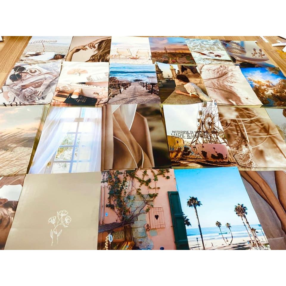 Postcard vintage decor cute dán tường sticker decal theme Summer mùa hè mẫu 1 1301