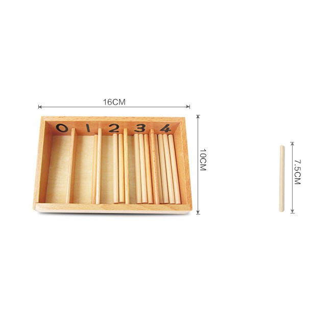 Giáo cụ Montessori - Spindle Box 45 que tính