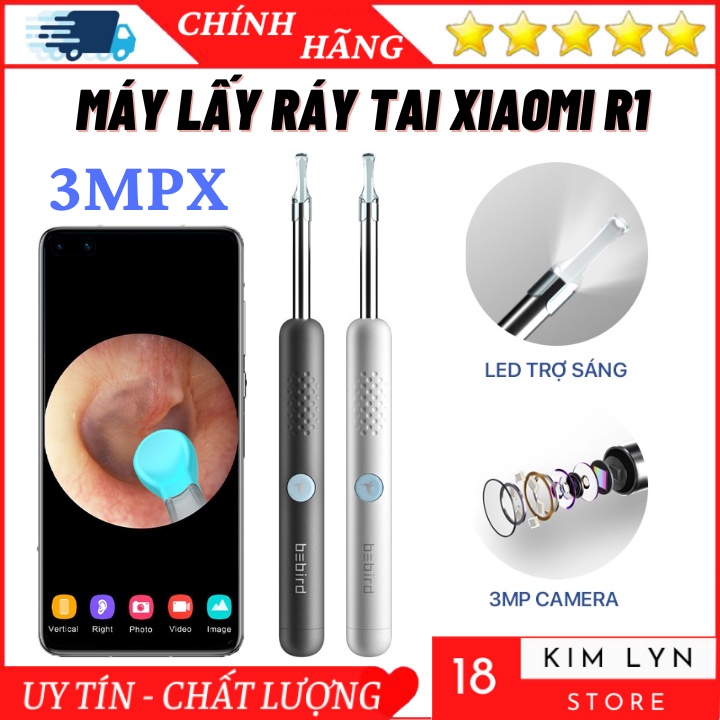 Máy Lấy Ráy Tai Xiaomi Bebird R1 300W - Dụng Cụ Lấy Ráy Tai Tích Hợp Nội Soi, Kết Nối Qua App, Camera Siêu Nét-BH 1 Năm