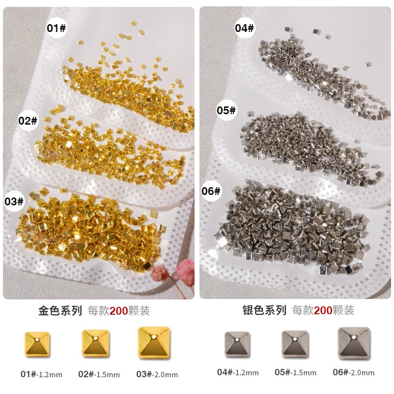 Phụ kiện kim loại trang trí móng - Phụ kiện đinh tán nail (túi 200c)