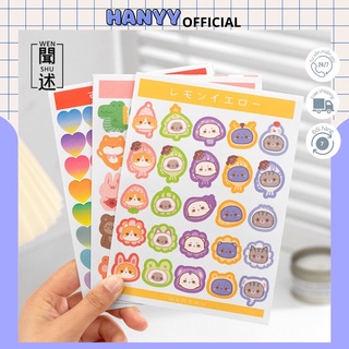 Set 2 Miếng Sticker Nhãn Dán Hình Động Vật Đáng Yêu Trang Trí Sổ