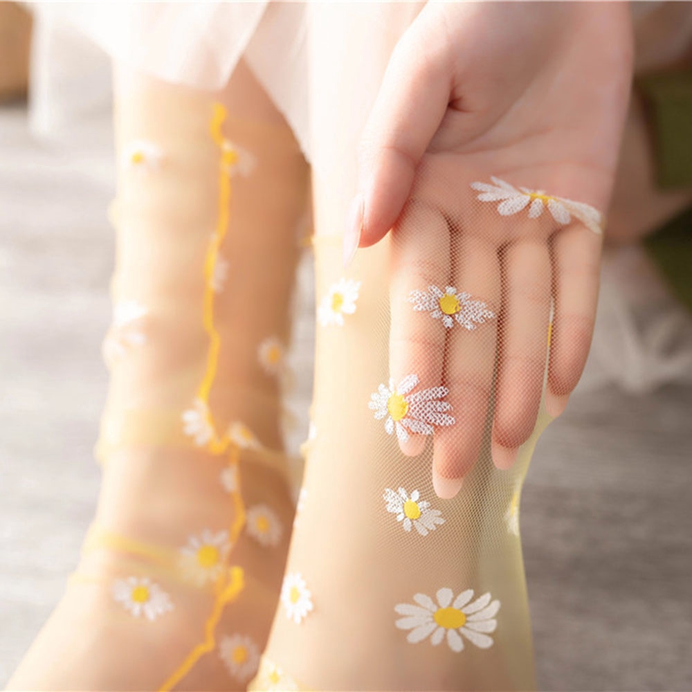 OCEANMAP Summer Streetwear Chiffon Ultra-thin Women Flower Socks | BigBuy360 - bigbuy360.vn