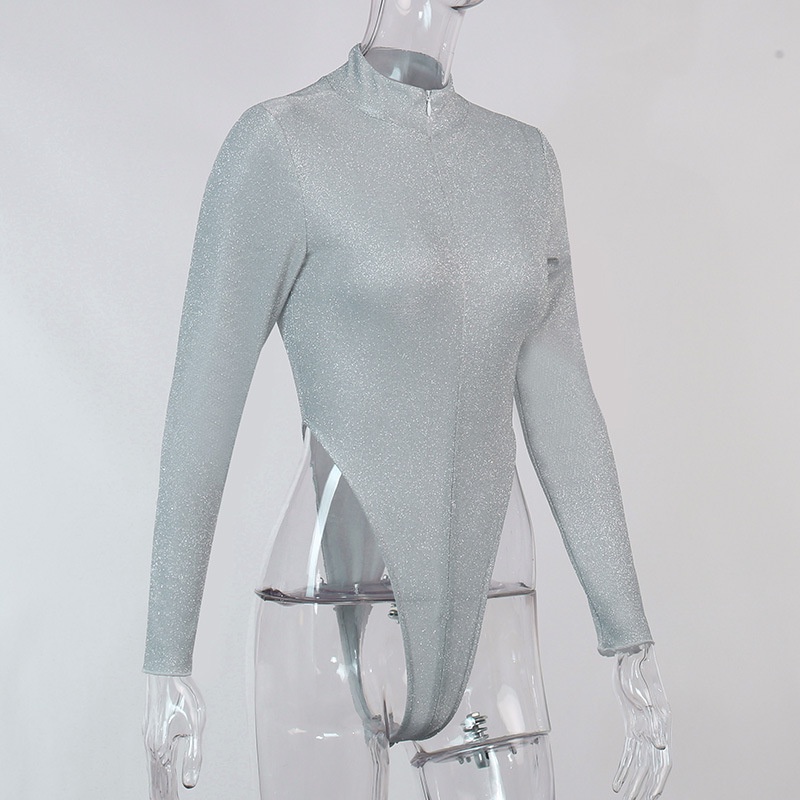 Jumpsuit Vải Tay Dài Dáng Ôm Phong Cách Âu Mỹ Quyến Rũ Cho Nữ