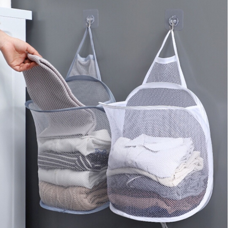 Giỏ đựng quần áo bẩn giỏ lưới đựng đồ giặt quần áo bẩn giỏ đồ khí dễ dàng vệ sinh tiện lợi giặt giũ nhà tắm