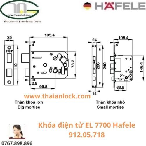 Khóa điện tử Hafele EL 7700-TCS-912.05.718 (912.05.583)