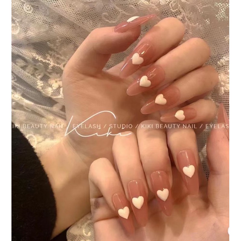 phụ kiện đá hình trai tim gắn móng tay nail 100 cái