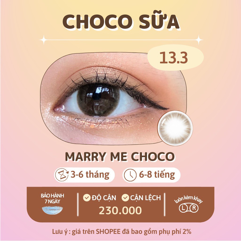 Kính áp tròng choco sữa Marry me choco chính hãng Olens | Hạn sử dụng 3-6 tháng | Lens cận