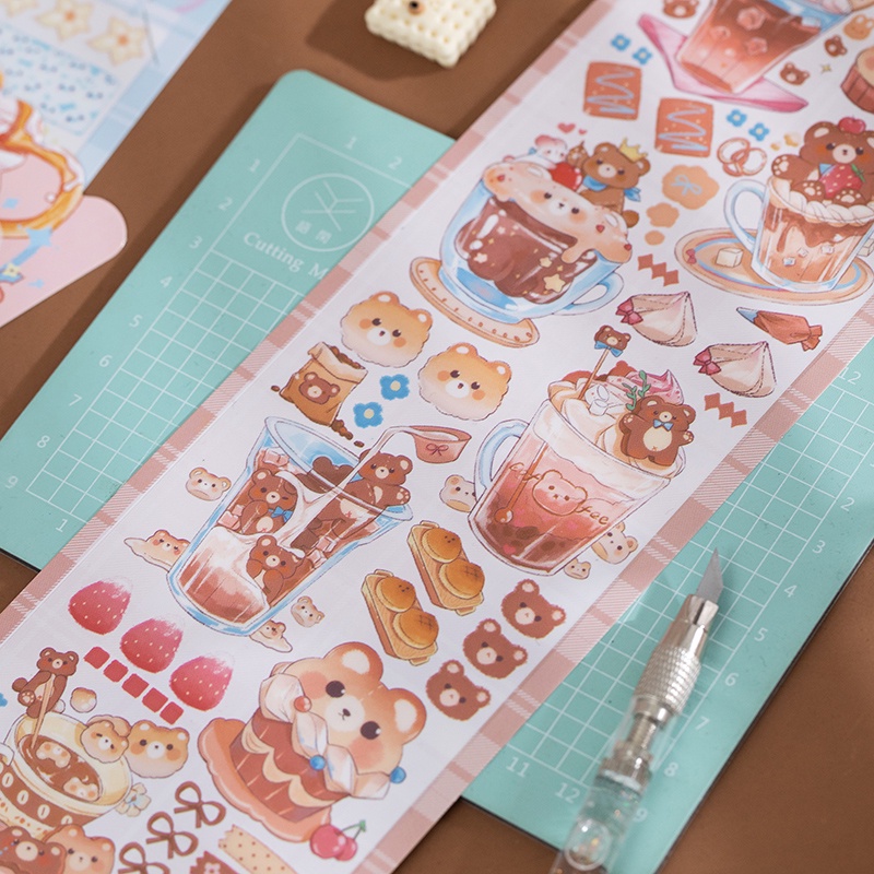 Miếng Dán Trang Trí Họa Tiết Mèo Hoạt Hình Dễ Thương Gồm 4 Kiểu