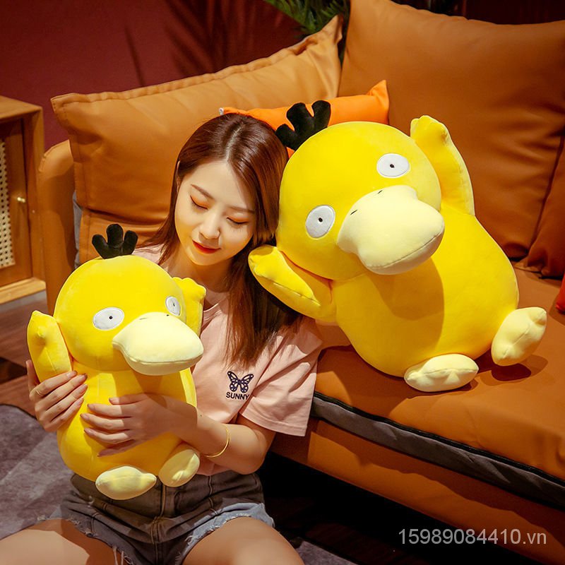 Toy New Spot Psyduck Big Pillow Lying Duck Plush Toy Doll Student Pokémon Birthday Gift for Girls and Children
