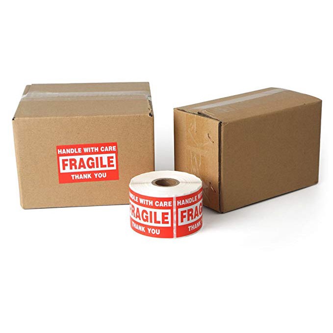 500pcs/roll Fragile label sticker Handle warning stickers carefully