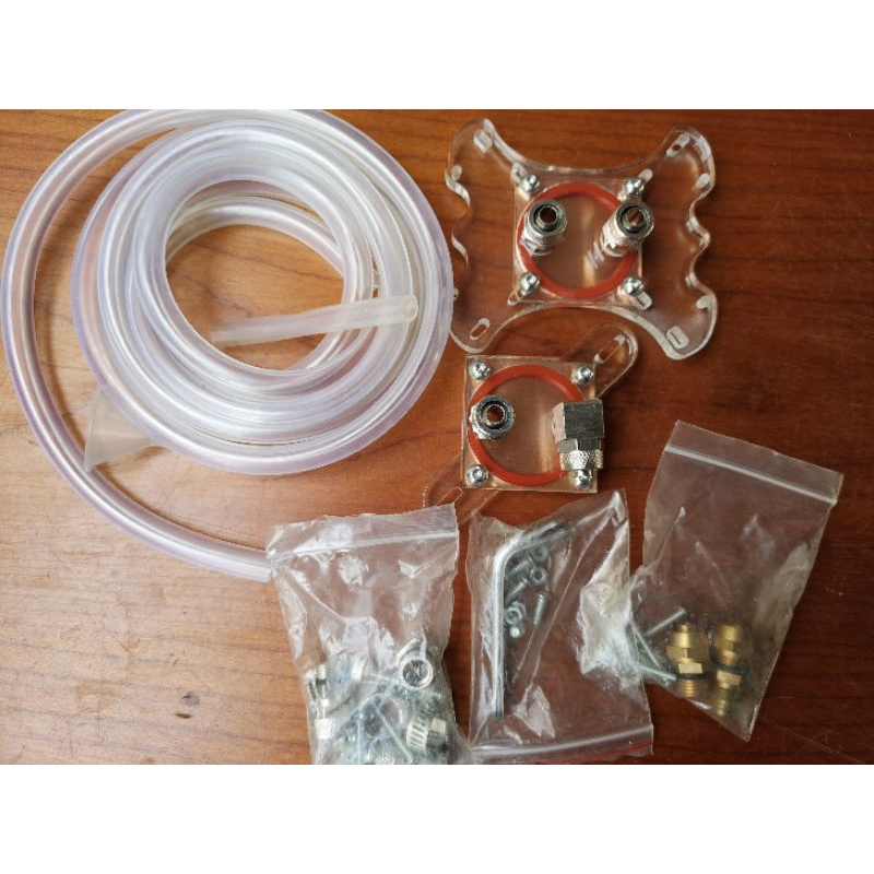Kit tản nhiệt nước bằng đồng CNC new chưa sử dụng, đầy đủ như hình chụp.