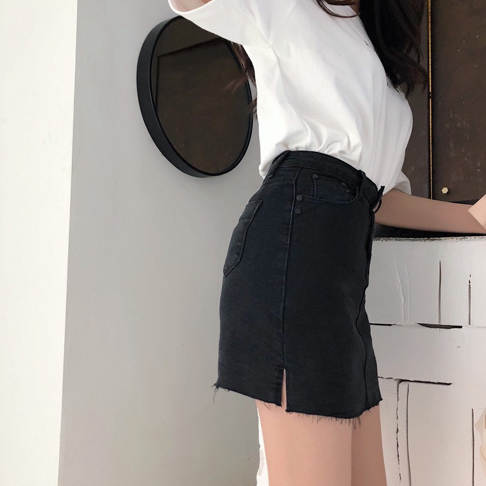 Chân váy jean nữ chữ a Emilyshop