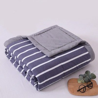 Chăn hè thu cotton đũi kẻ muji nhật bản kẻ mẫu mới 2022-chăn nằm điều hoà
