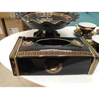 Hộp đựng khăn giấy sứ Versace cao cấp