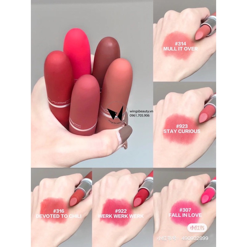 MAC - Son thỏi lì Showstopper Powder Kiss Lipstick