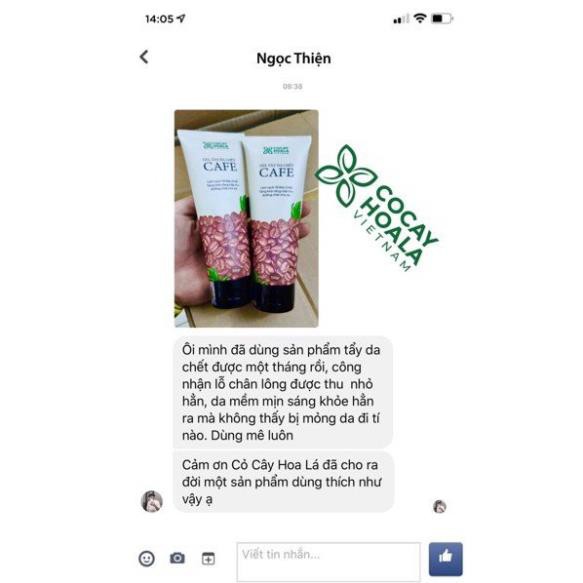 Gel tẩy da chết cà phê Cỏ Cây Hoa Lá giúp nhẹ nhàng lấy đi lớp da chết mà không gây bào mòn da và khô da. | BigBuy360 - bigbuy360.vn