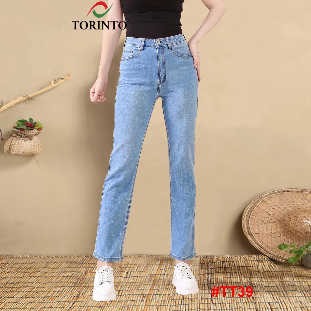 Jean Nữ Ống Đứng TORINTO - TT39. Lưng Ngang Rốn, Gấu May Lai. Size 26, 27, 28, 29, 30, 31, 32
