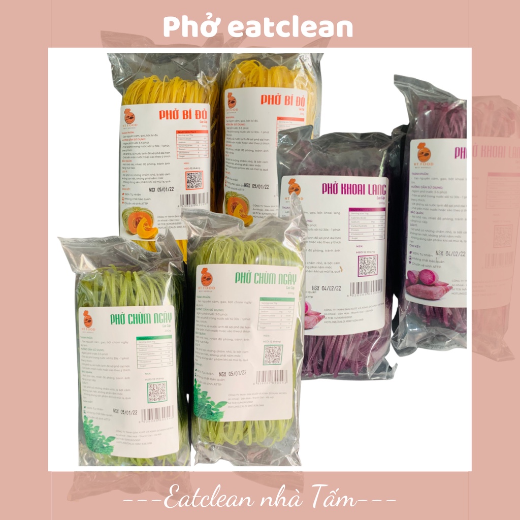 PHỞ LỨT, PHỞ KHOAI LANG, PHƠ BÍ ĐỎ, PHƠ RAU CỦ EATCLEAN EAT CLEAN 300G