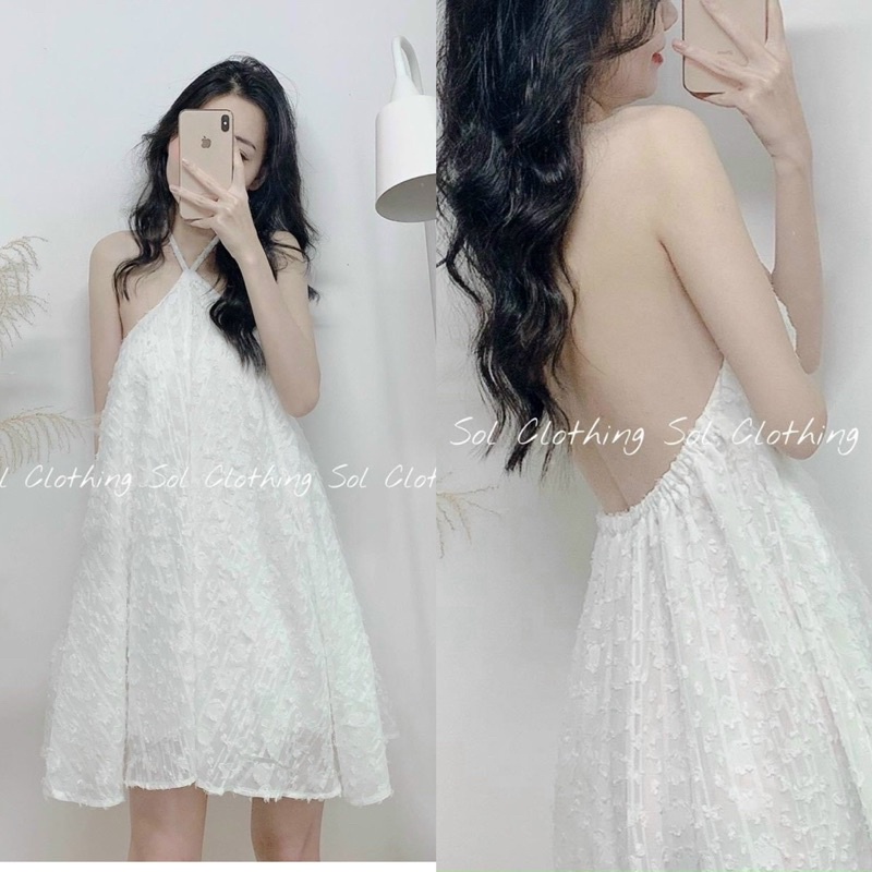 Set áo cổ yếm lông vũ viền ren+chân váy 💖 KÈM ẢNH THẬT