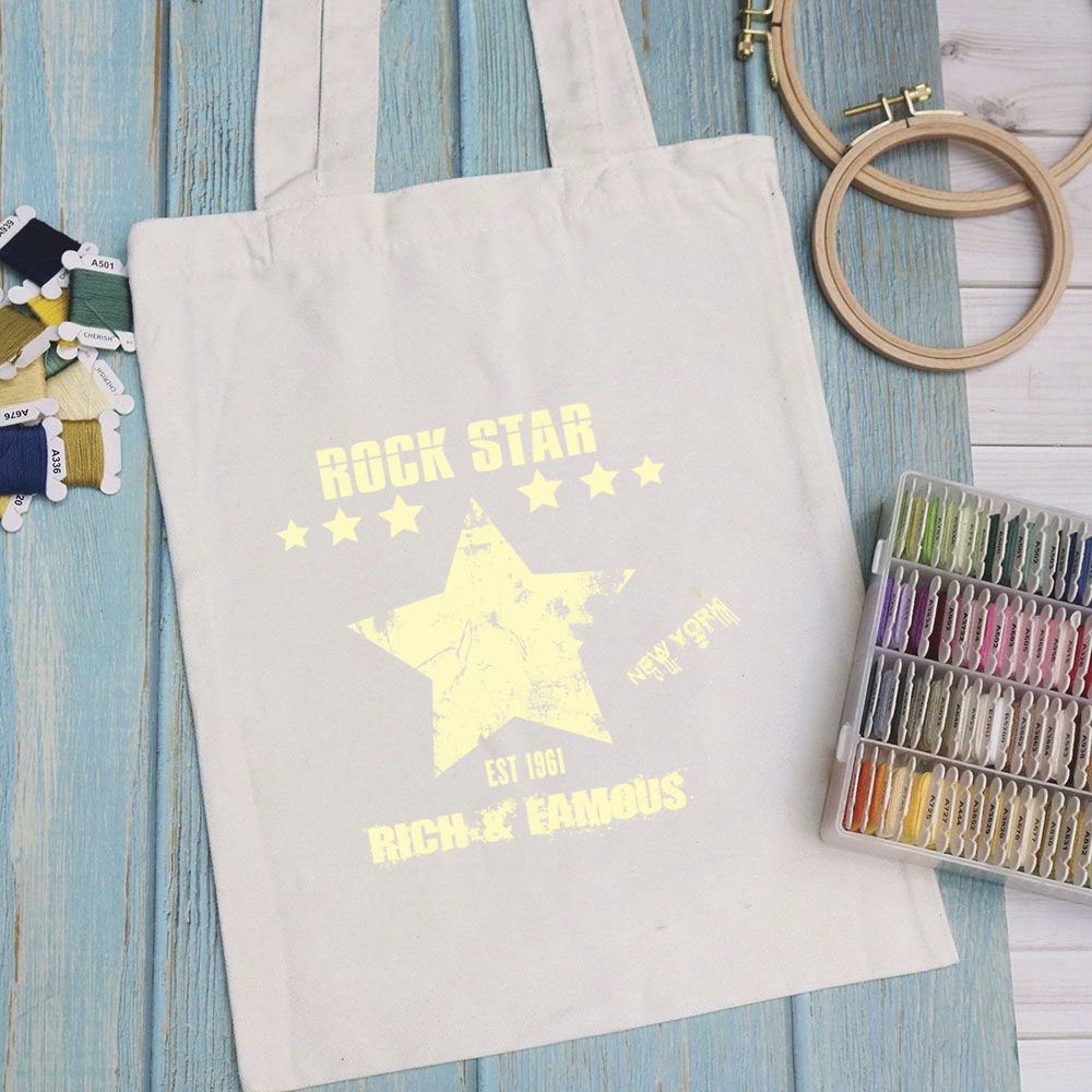 Túi vải túi Tote MUSIC - Mẫu 4 vải canvas dày đẹp cho nữ có khóa miệng đi học đi chơi. In hình theo yêu cầu