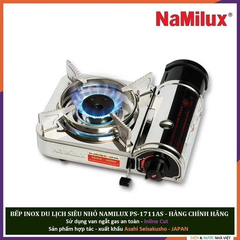 BẾP INOX SIÊU NHỎ DU LỊCH NAMILUX PS1711AS MINI ( TIẾT KIỆM GAS TỐI ĐA )