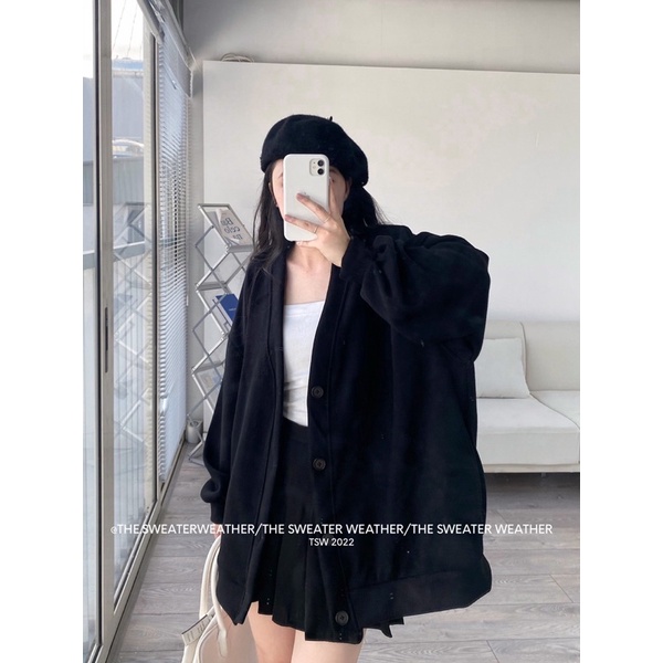 Áo khoác cardigan nỉ tăm oversize the.sweaterweather TSW