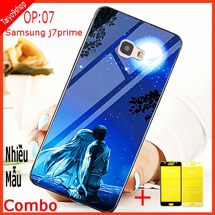 COMBO ốp lưng KÍNH 3D SAMSUNG J7 PRIME SANG TRỌNG, TRẺ TRUNG ( TẶNG KÈM 1 kính cường lực full màn hình) TAIYO9SHOP