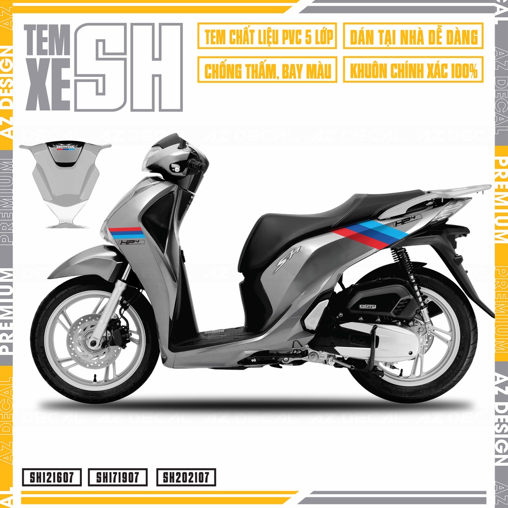 Tem HP4 Xe SH 2012 - 2022 | SH07 | Chất Liệu Tem PVC Cao Cấp Chống Nước, Chống Bay Màu, Khuôn Sẵn Dễ Dán Tại Nhà