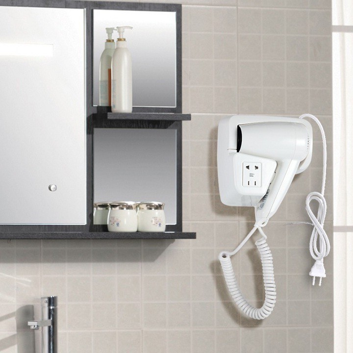 Máy sấy tóc Cao Cấp - Máy sấy tóc treo tường có giá đỡ cho phòng tắm.