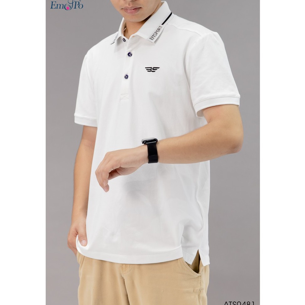 Áo Polo nam cổ bẻ phối UCO vải cotton cá sấu cao cấp, chuẩn form, sang trọng lịch sự màu navy, trắng 0481 - 𝗘𝗠𝗦𝗣𝗢