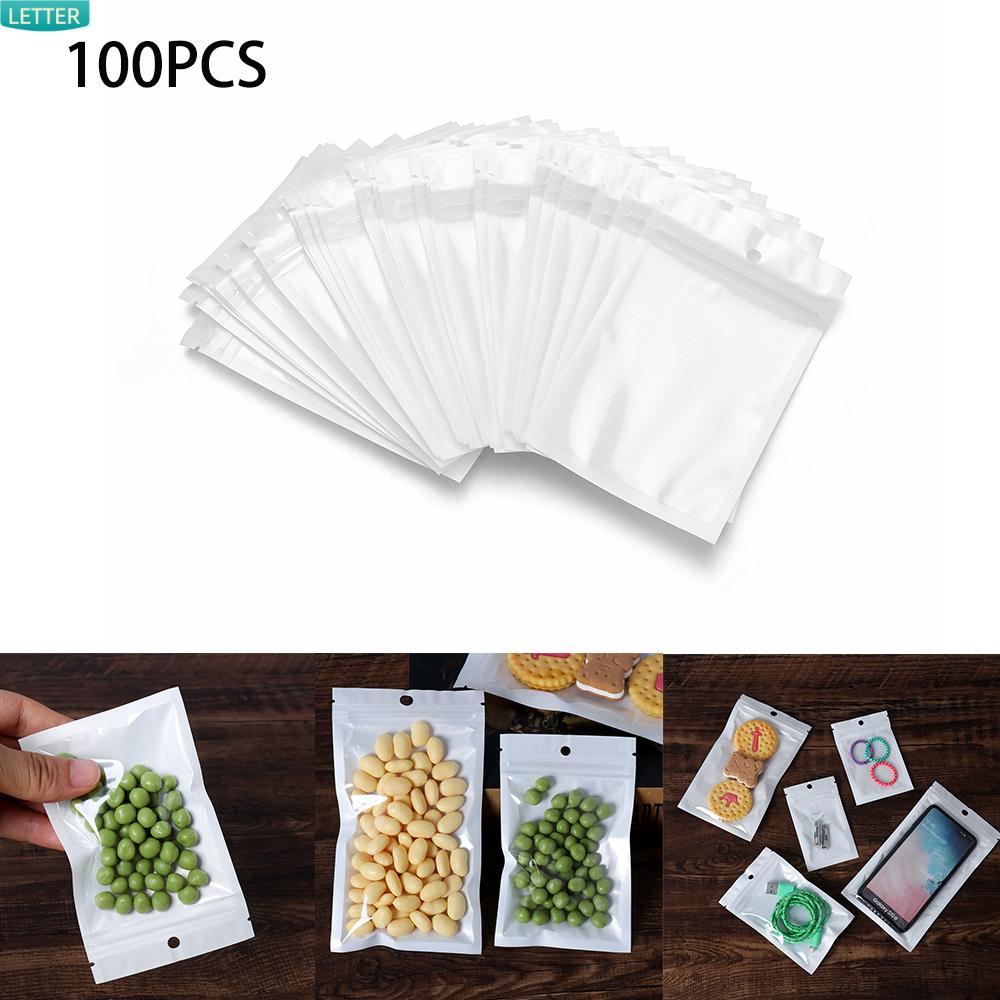 Set 100 túi zip nhựa trong suốt đựng đồ dùng đa năng tiện lợi
