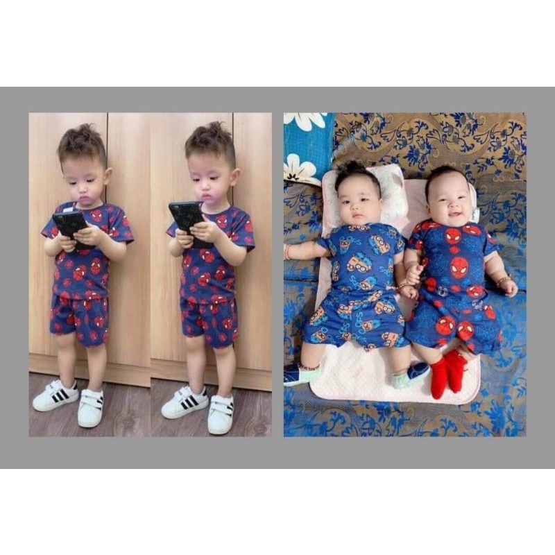 đồ bộ cộc tay bé trai bé gái hoạ tiết xinh xắn