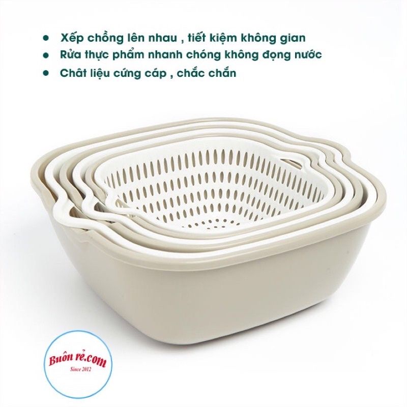 Bộ chậu rổ 2 lớp siêu xinh đựng hoa quả, thực phẩm