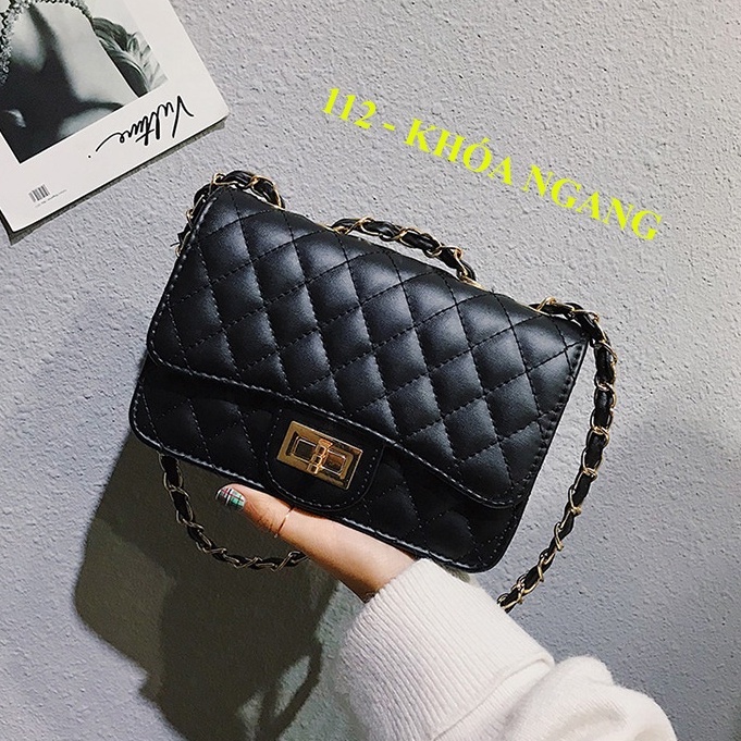 Túi xách nữ đeo chéo, túi đeo vai classic trần chỉ đi chơi phong cách đơn giản PK 106