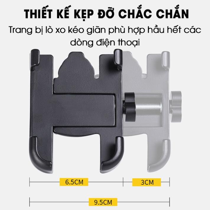 Giá Đỡ Kẹp Điện Thoại Xe Máy Inox C2 Kim Loại Chắc Chắn Chống Rung (PD3849)