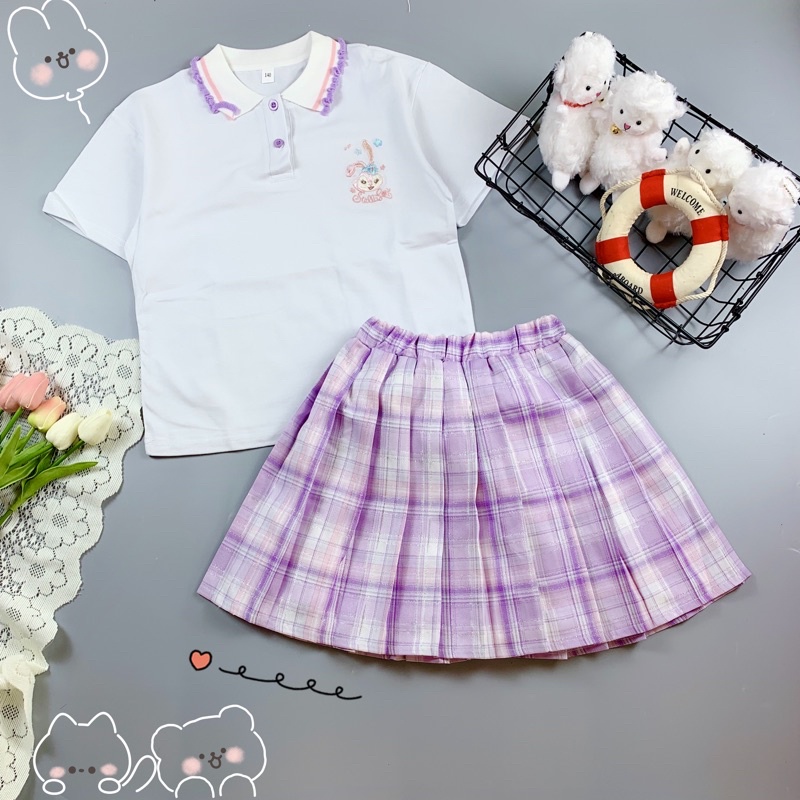 Bộ váy áo bé gái váy học sinh cỡ lớn 26 đến 48kg M2233