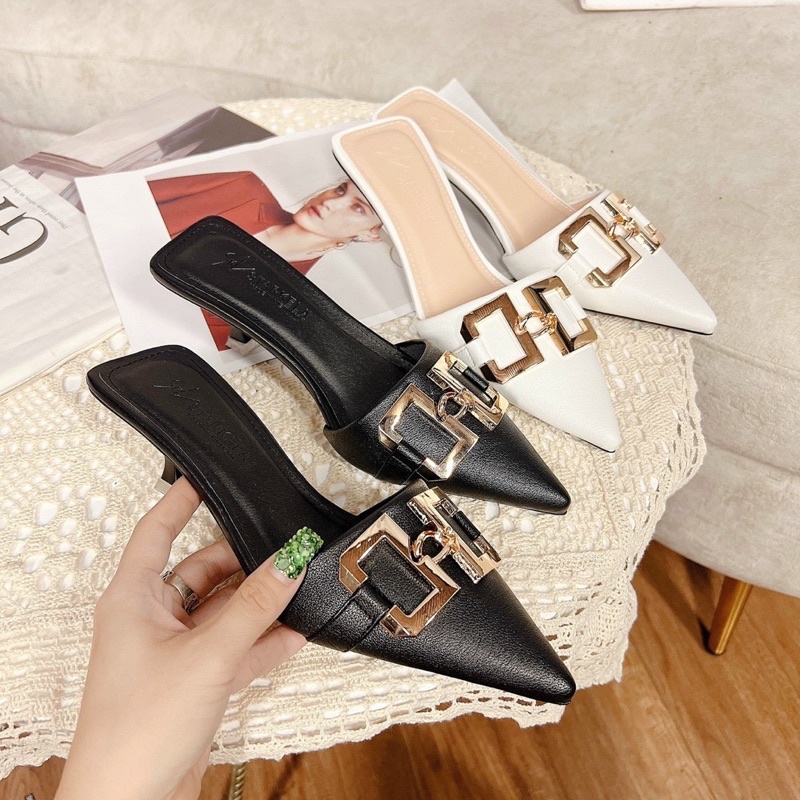 Sục khoá Cao gót mũi nhọn ,cao 5 phân chất da mịn dễ phối đồ