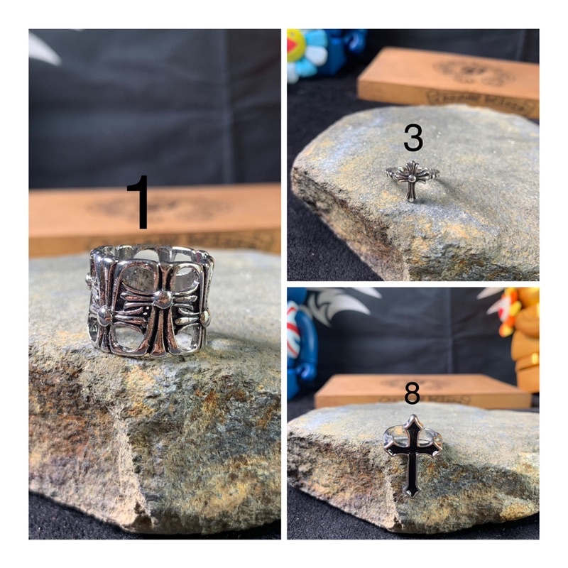 Combo 3 nhẫn chrome heart hợp kim titan cao cấp.