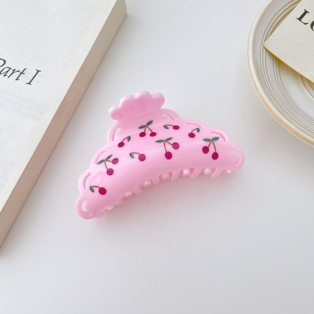 SOMEDAYZL Kẹp Tóc Càng Cua Hình Trái Cây Phong Cách Retro Hàn Quốc Cho Nữ