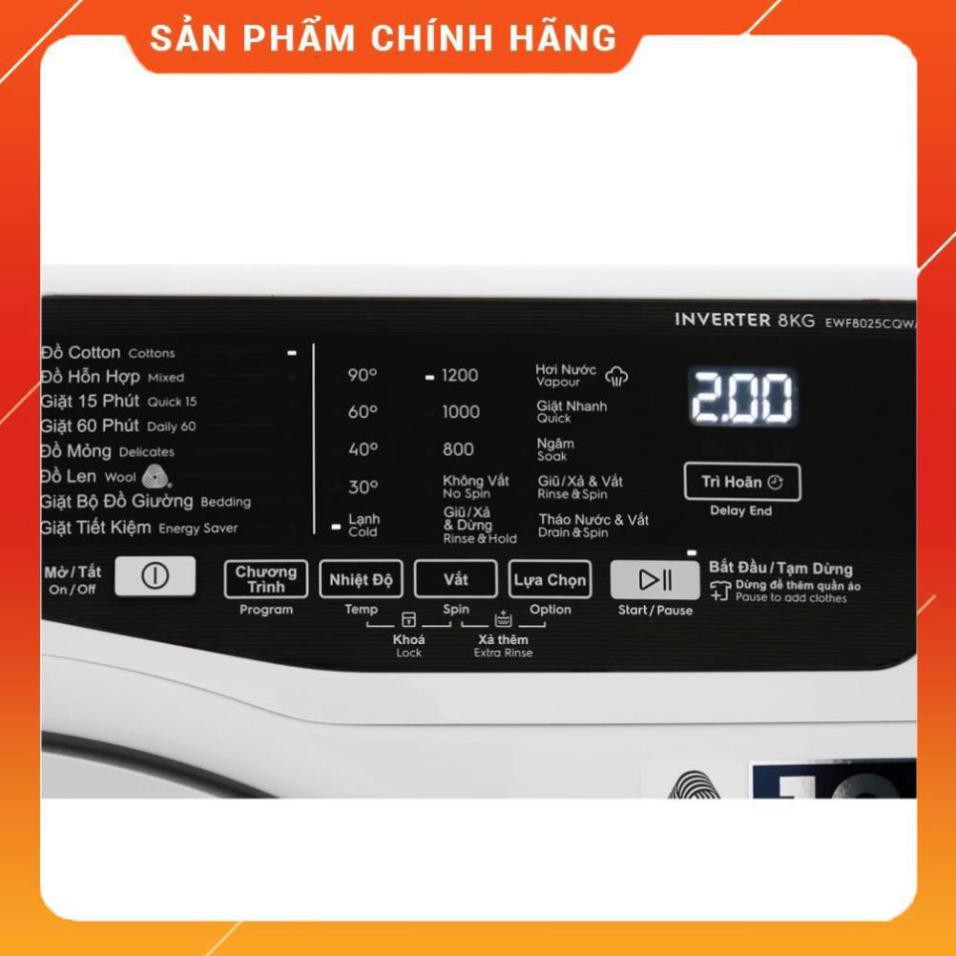 [Hỏa tốc 1 giờ] [FreeShip] Máy giặt Electrolux Inverter 8 kg EWF8025CQWA, hàng chính hãng, BH 12 tháng Huy Anh